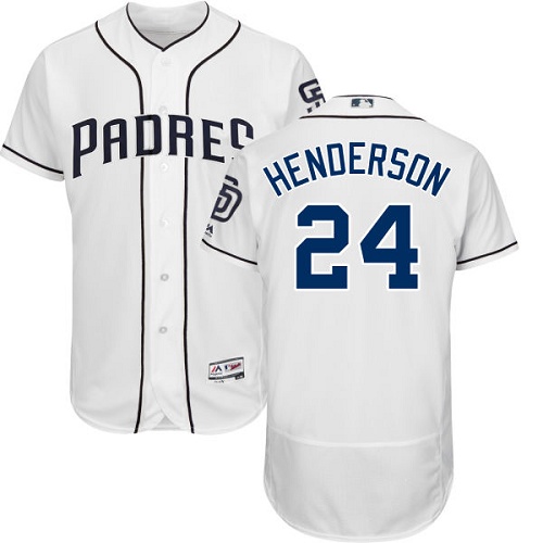 Padres #24 Rickey Henderson White Flexbase Authentic Collection Stitched MLB Jersey